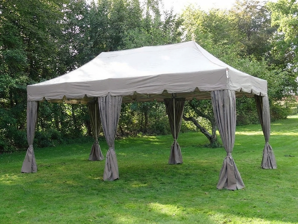 Pop Up Gazebo 4x8m Latte with Steel Frame
