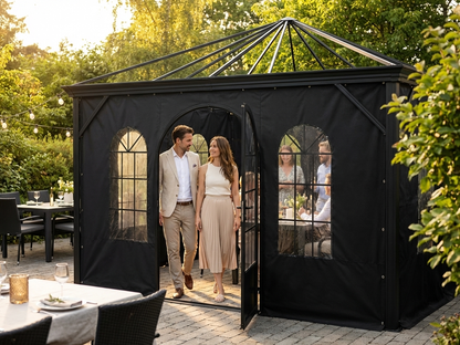 Black sidewall with door made from PVC/Polyester for outdoors - view 3