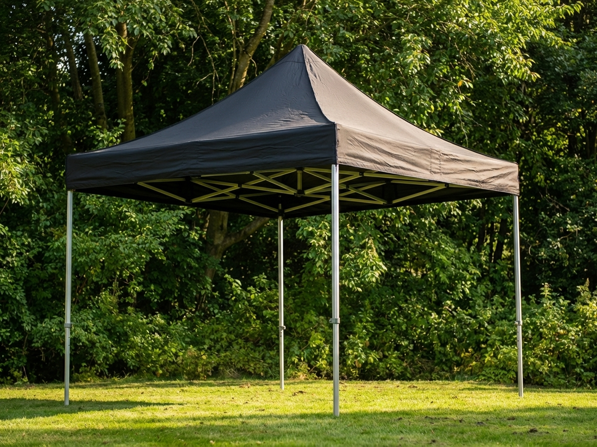 Black pop-up gazebo with aluminium frame, 3x3 m size