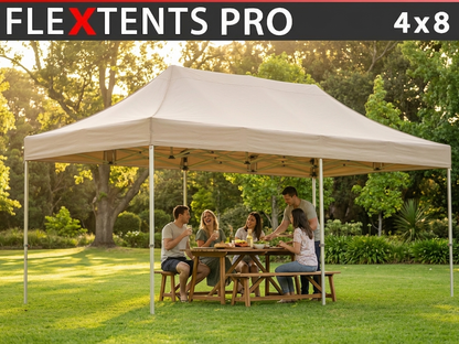 Pop up gazebo 4x8m Latte with aluminium frame for outdoor events