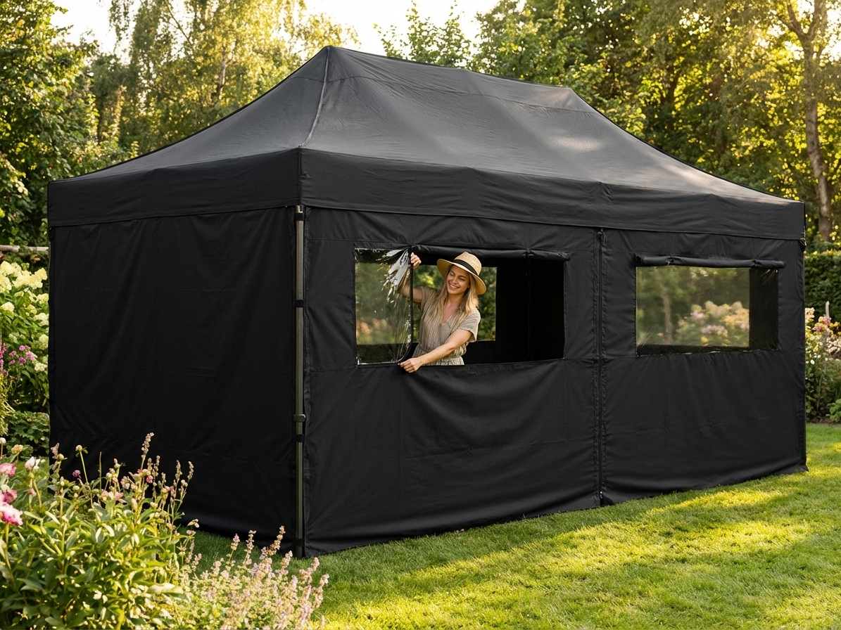 Black sidewall kit for pop-up gazebo, 3x6 m size - product detail