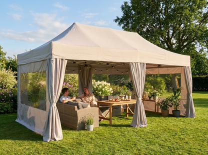 Pop up gazebo 3x6m in Latte colour with aluminium frame - view 3