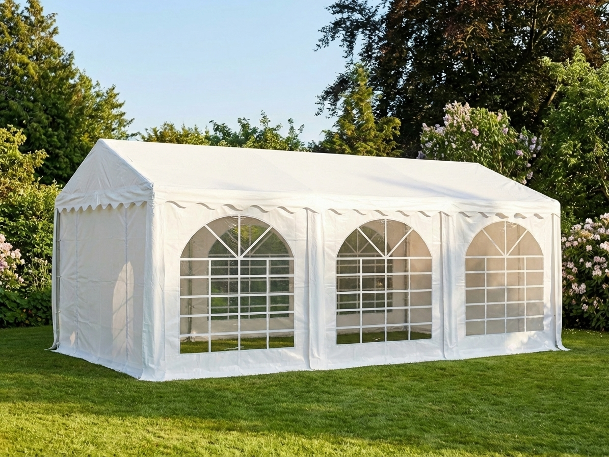 White 3x6 m outdoor marquee made of PVC polyester