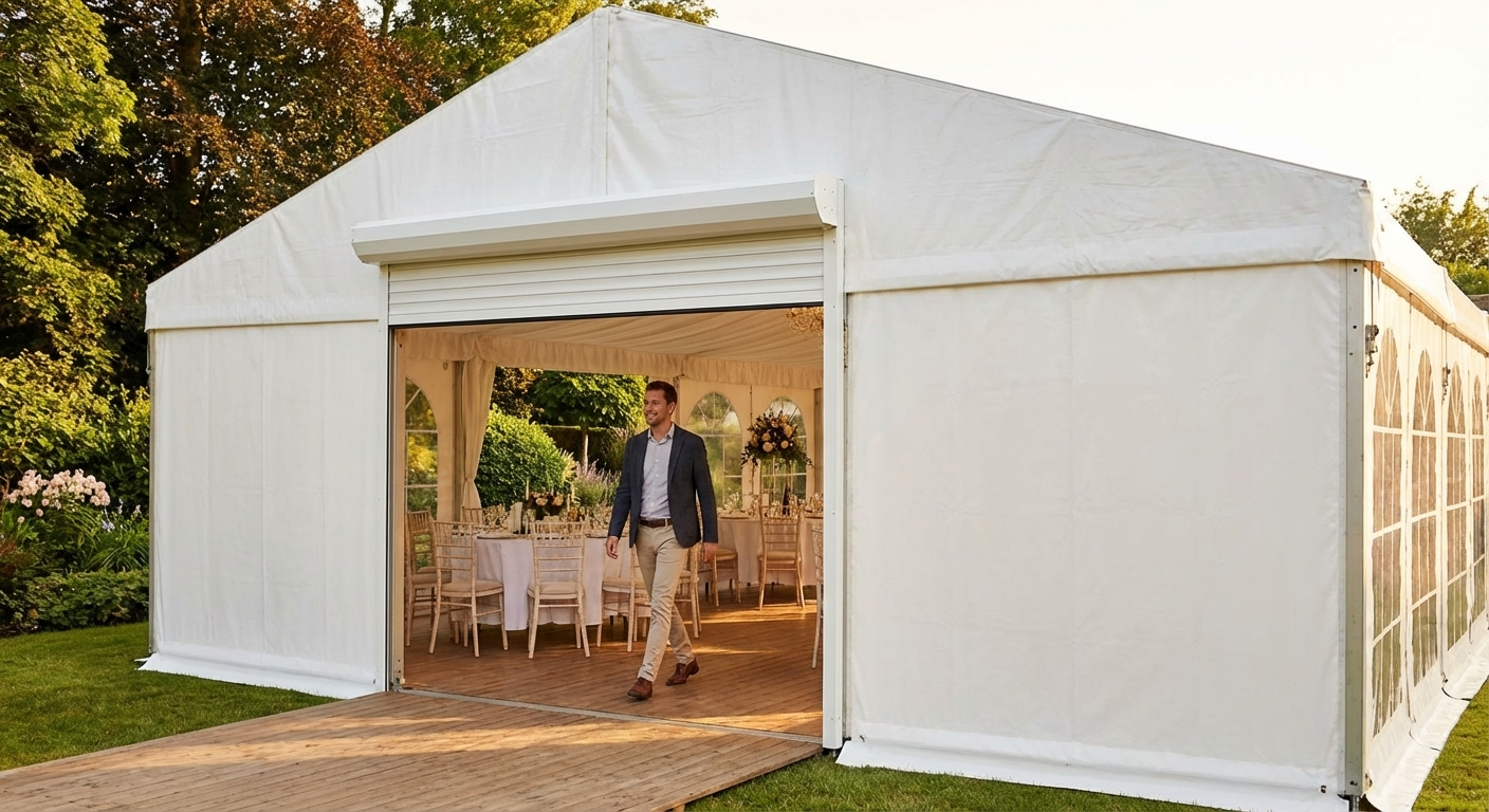 Polyethylene tarpaulin endwall, 6m white, UV and water-resistant - product detail
