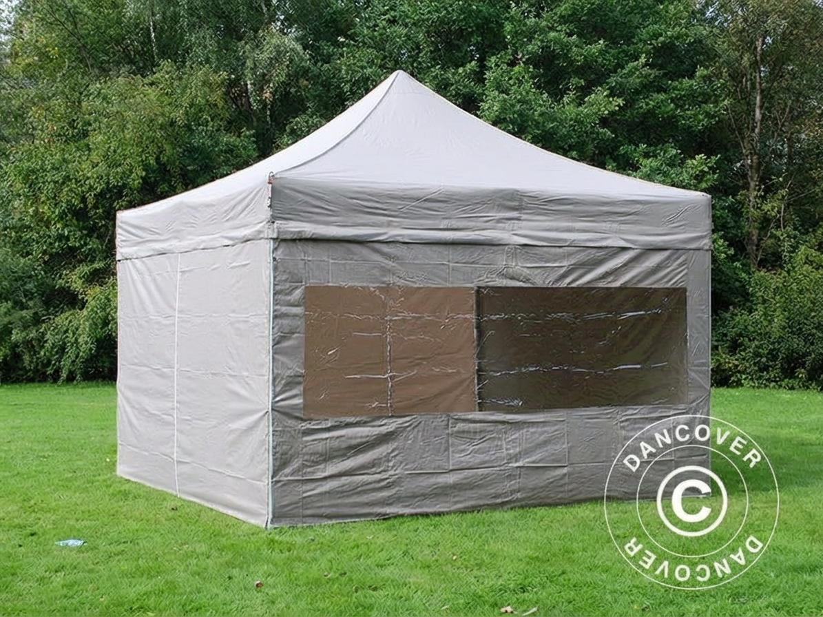 Pop up gazebo in latte colour with aluminium frame for outdoor events - product detail
