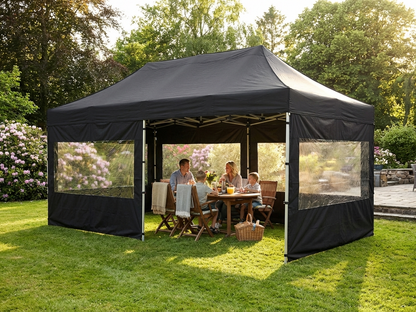Black pop up gazebo 3x6m with aluminium frame for outdoor events - product detail