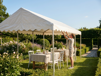 White marquee roof cover 5x8 m made of PVC/polyester - view 3