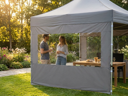 Grey sidewall with panorama window for tents - view 3