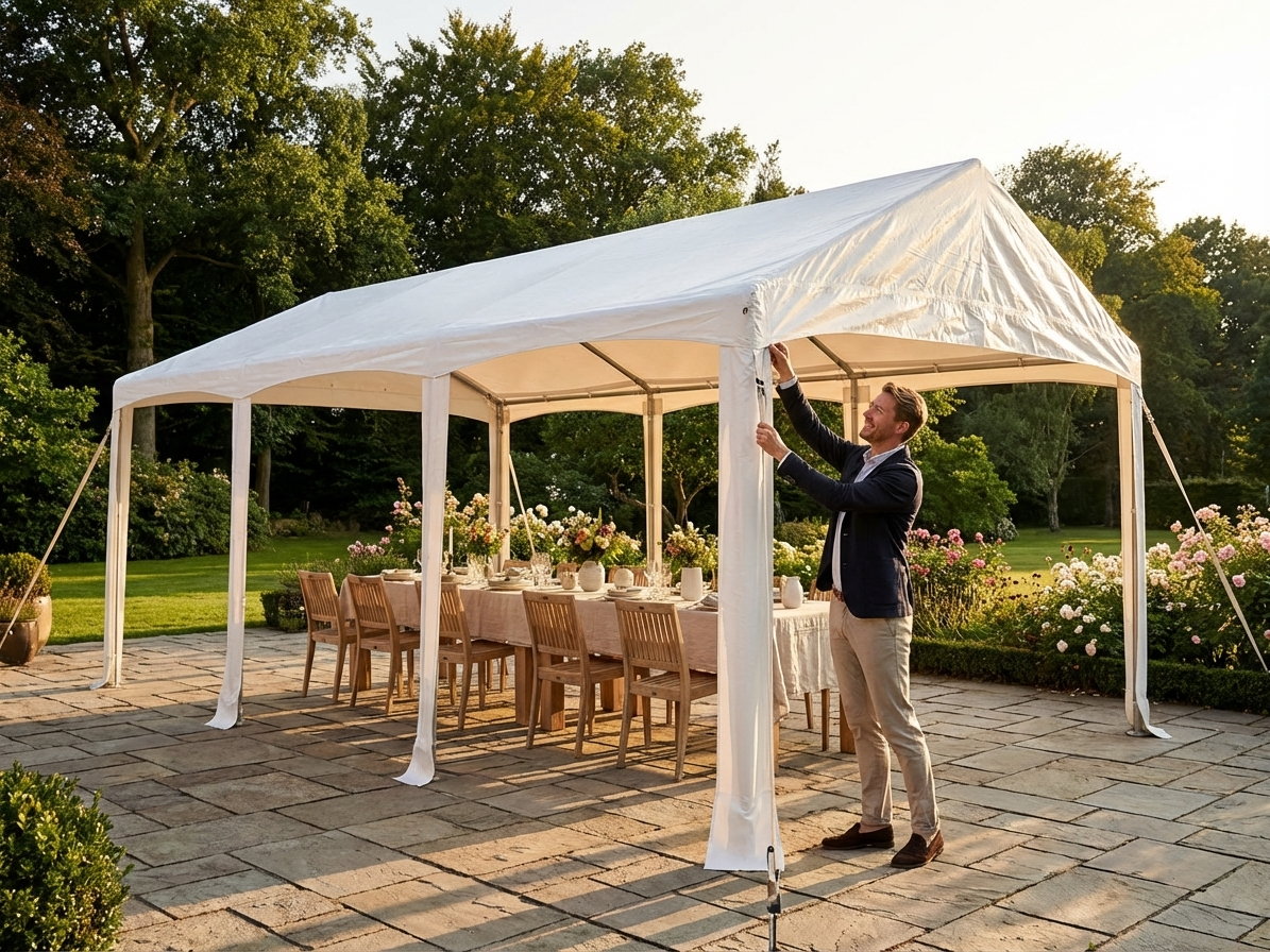 White PVC marquee roof cover 4x8 m for outdoor events