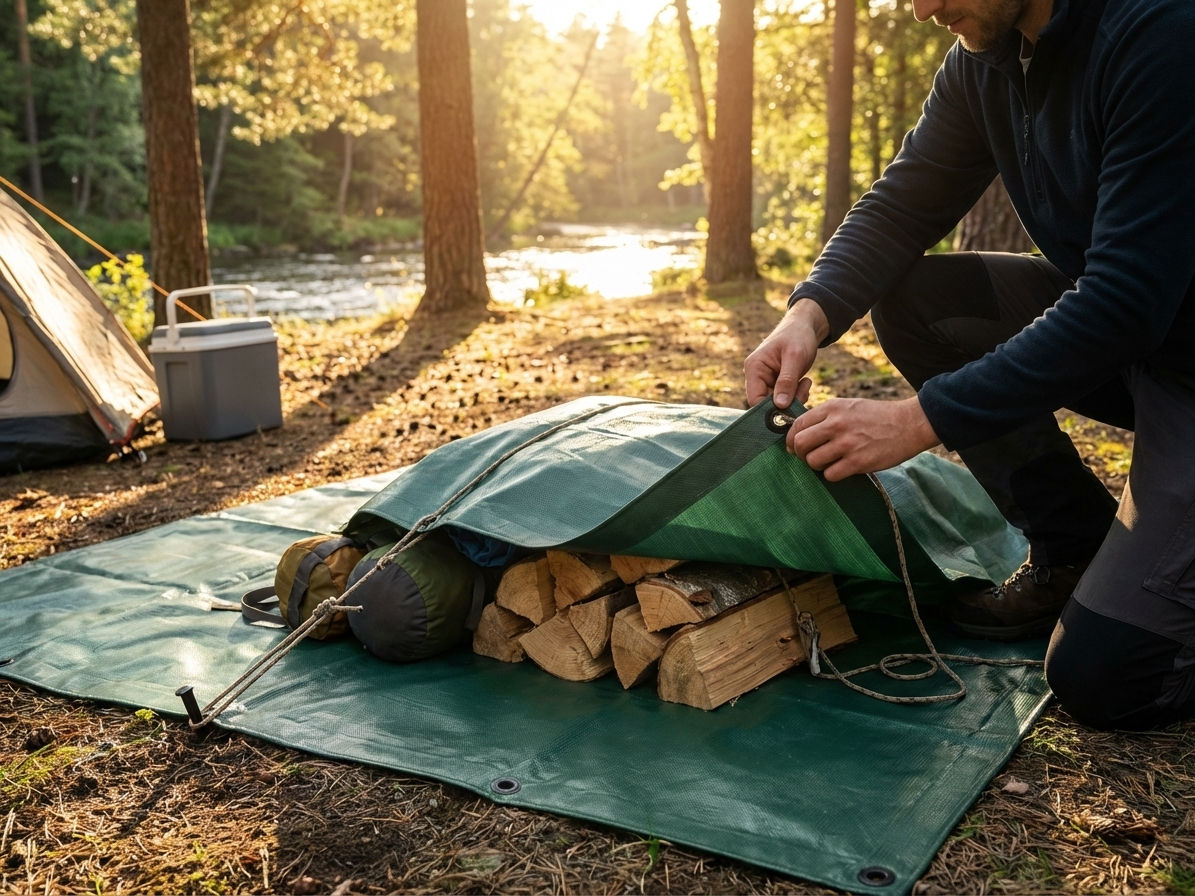 Green TPO Tarpaulin 6x10 m for outdoor use - view 3