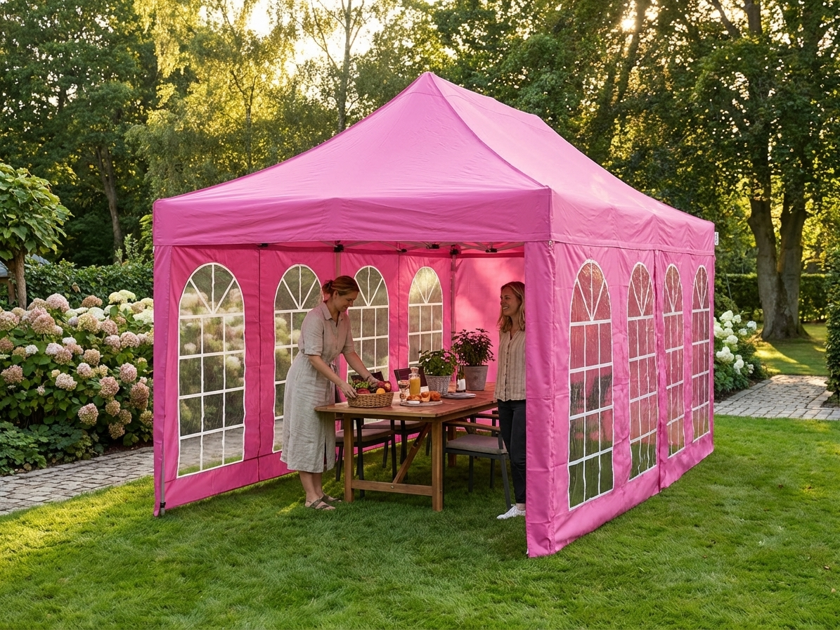 Pink pop-up gazebo 3x6m with aluminium frame for outdoor events - product detail