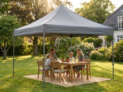 Pop up gazebo with steel frame, 4x4 m grey, outdoor events - product detail