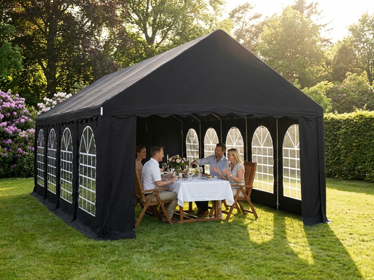 Black PVC/Polyester marquee 4x8 m for outdoor events