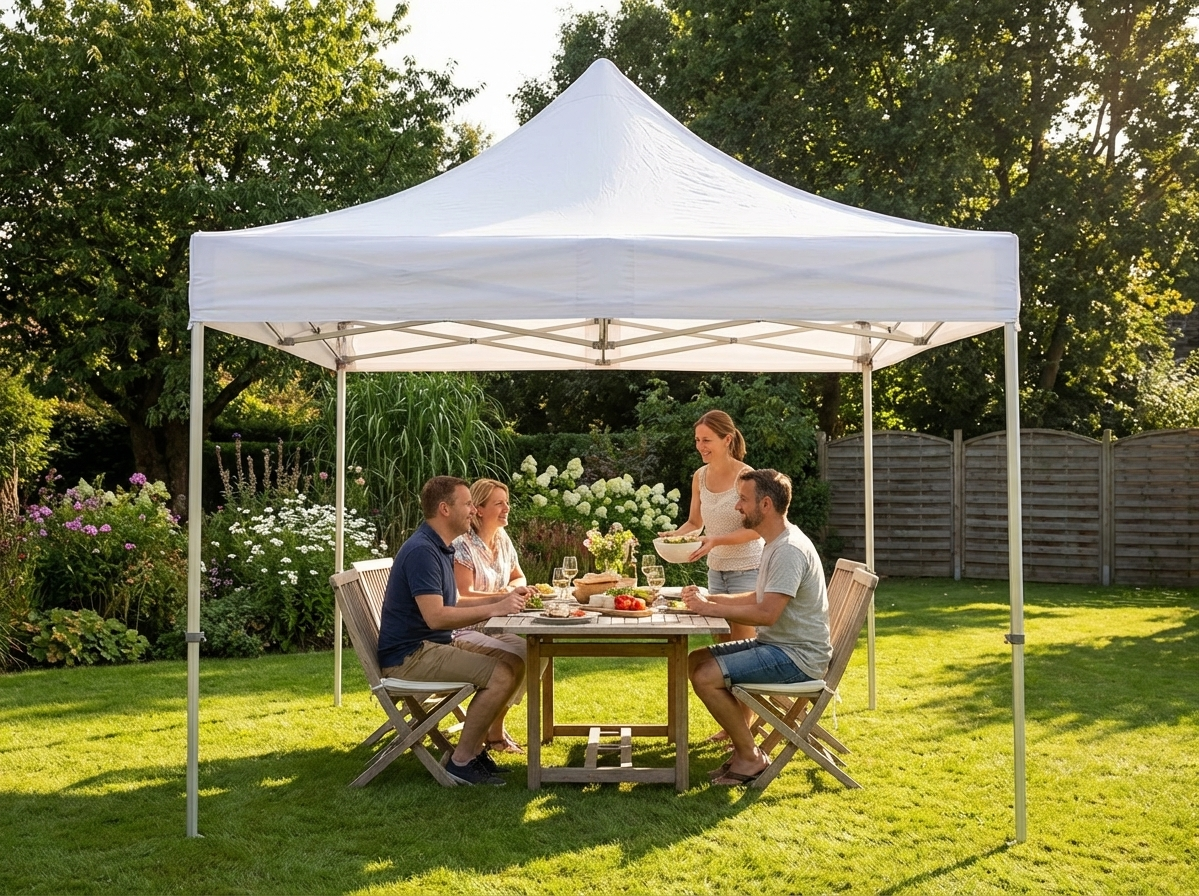 White pop-up gazebo 4x4 m with aluminium frame for outdoor events - product detail