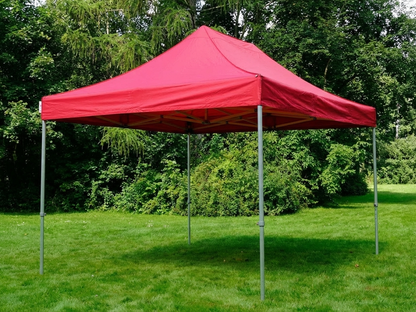 Red pop-up gazebo 3x4.5m with aluminium frame for outdoor events - product detail