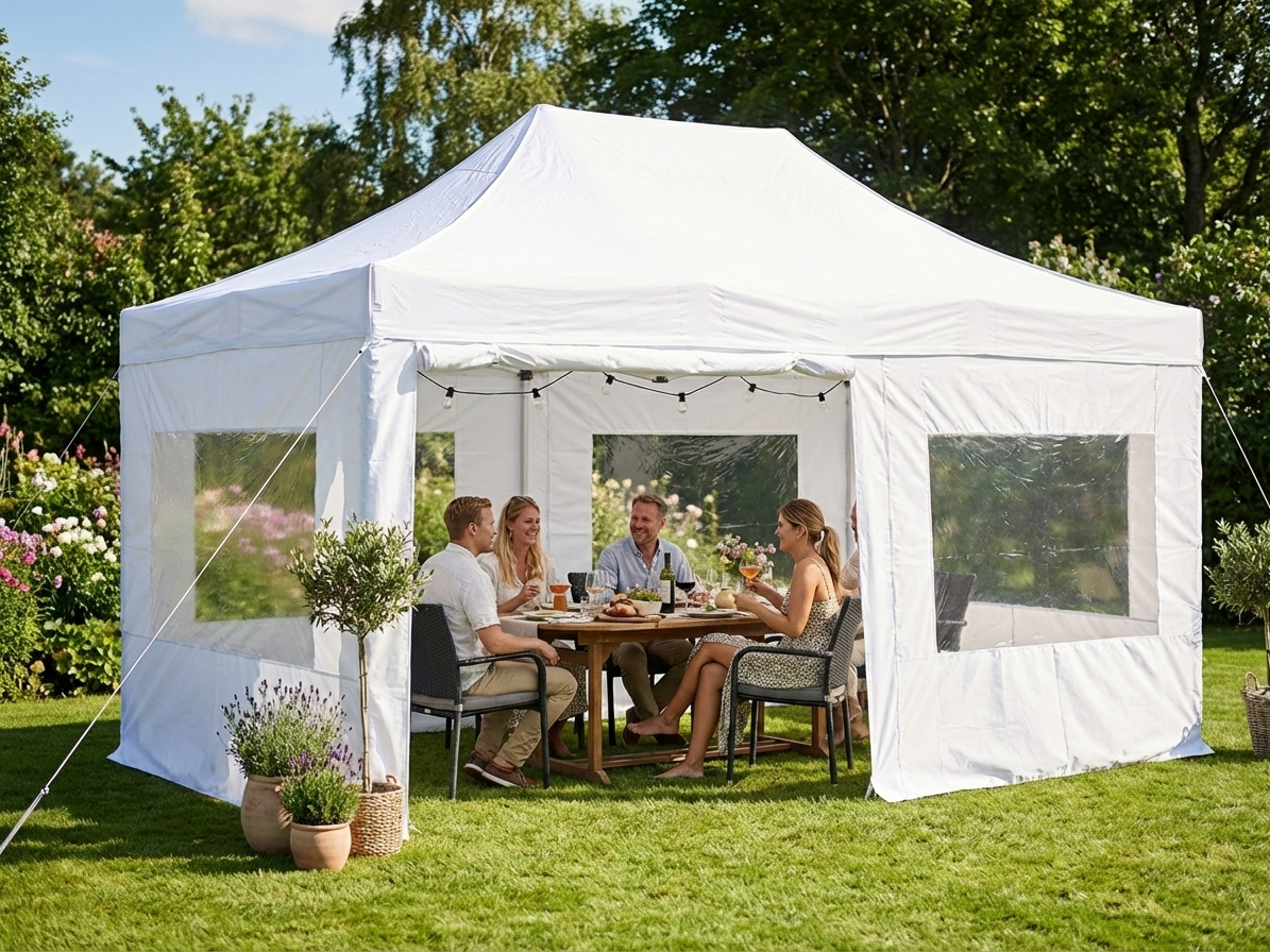White pop up gazebo with aluminium frame for outdoor events