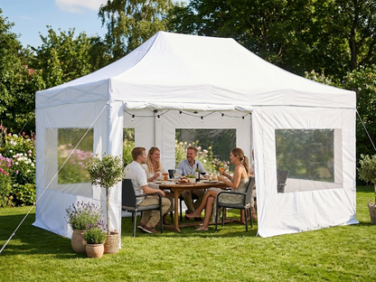White pop up gazebo with aluminium frame for outdoor events