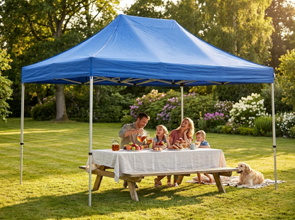Blue pop up gazebo with aluminium frame for outdoor events - product detail