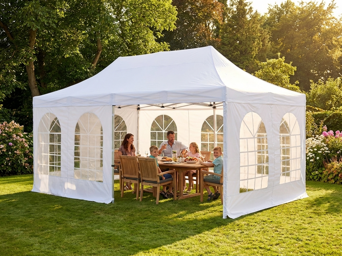 Pop up gazebo 4x8m white with steel frame for outdoor events - product detail