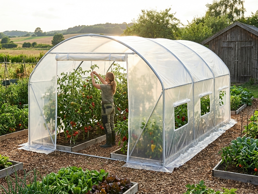 Transparent polytunnel greenhouse cover 4x4x2m for plant protection