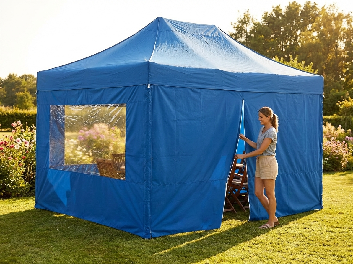 Gazebo sidewall kit 3x4.5m in blue for outdoor events - product detail