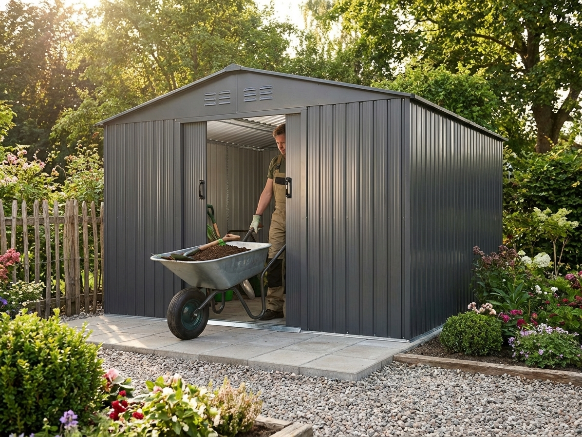 Aluminium Grey Garden Shed for Outdoor Storage