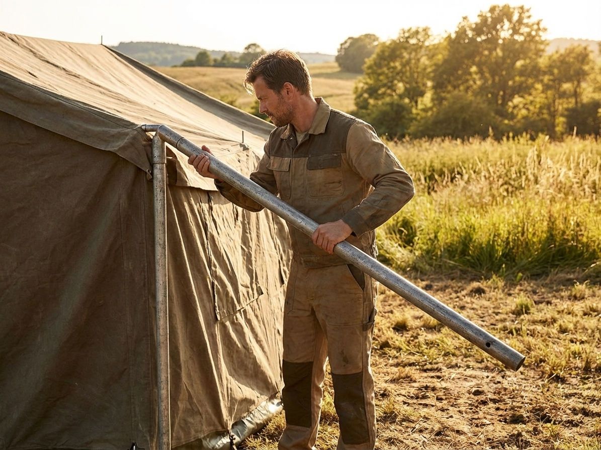 Galvanised steel pipe for storage tents, silver finish - view 3