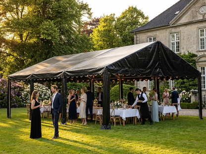 Black PVC Marquee Roof Cover 6x12m, ideal for outdoor events