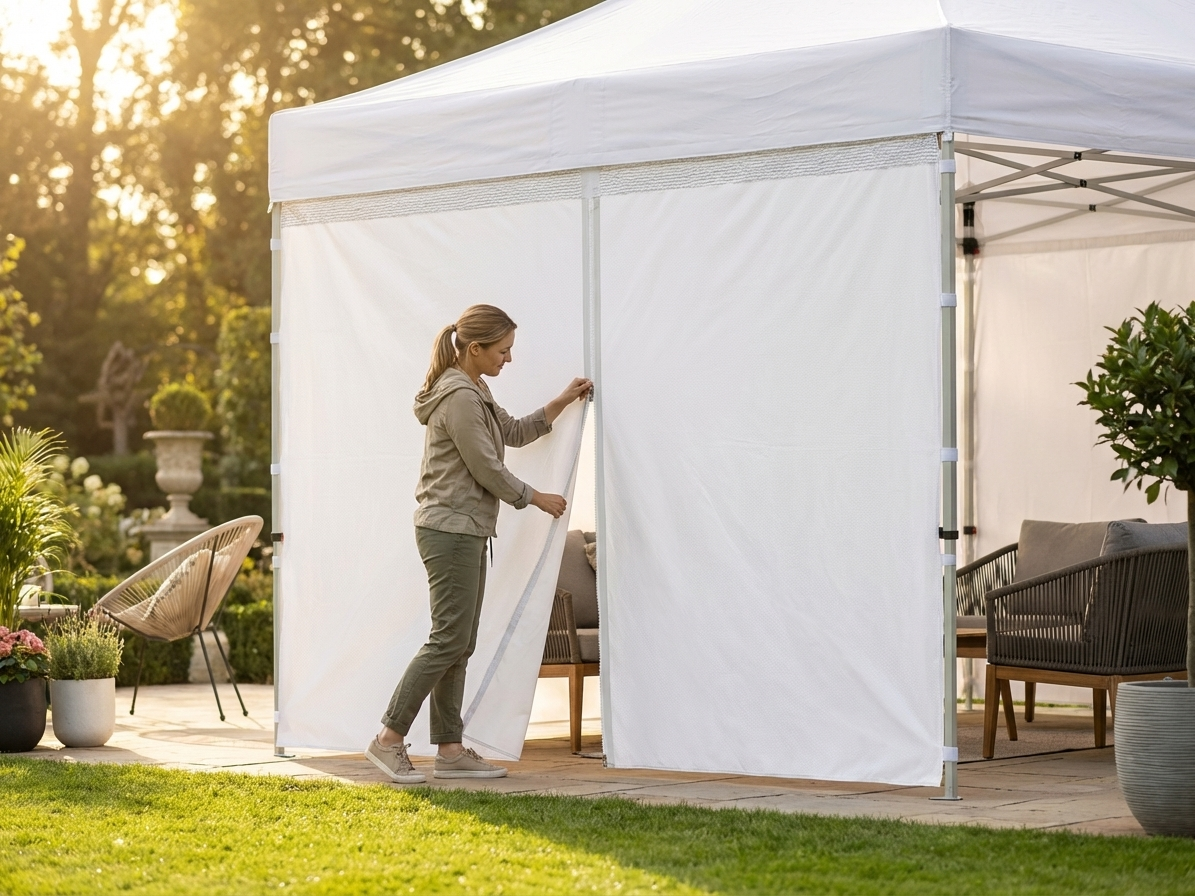 White sidewall with zipper for outdoor events, 3 metres - view 3