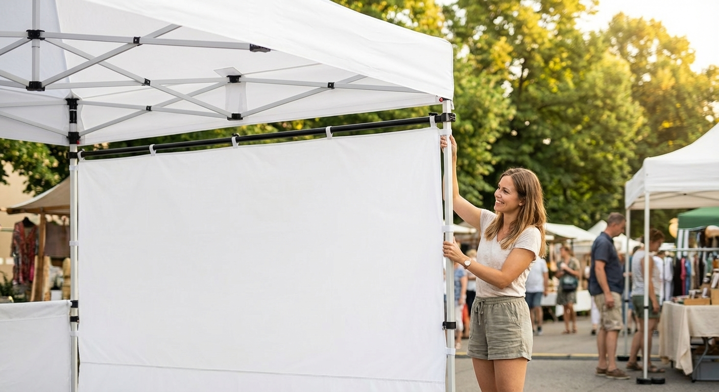 White FleXtents 3m Sidewall for Outdoor Events - view 3