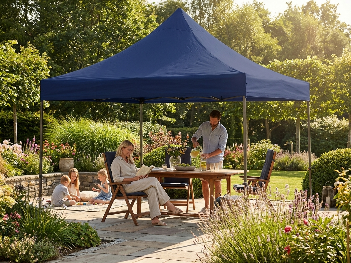 Dark blue gazebo roof cover 3x3 metres for outdoor use - product detail