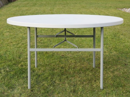 Round folding table Ø154 cm in light grey, ideal for commercial use - product detail