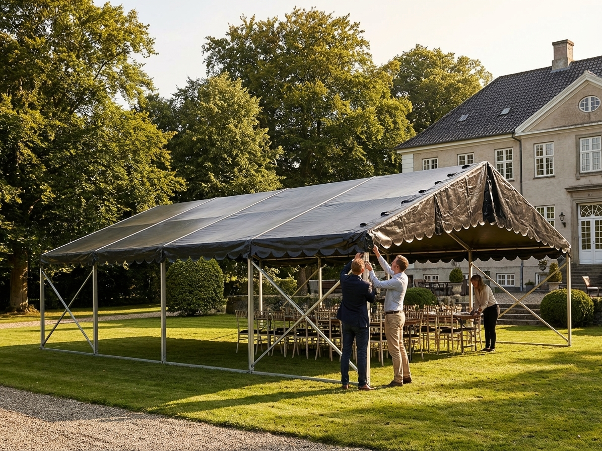 PVC Marquee Roof Cover in Black, Waterproof and UV-Resistant - view 3