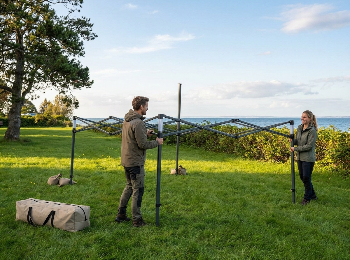 Steel gazebo frame in grey for outdoor events - view 3