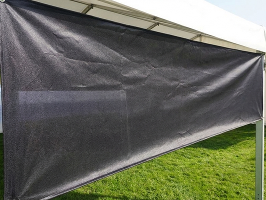 White gazebo banner for event displays
