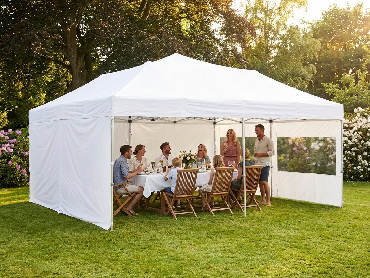 6x6m White Pop Up Gazebo with Aluminium Frame for Outdoor Events - product detail