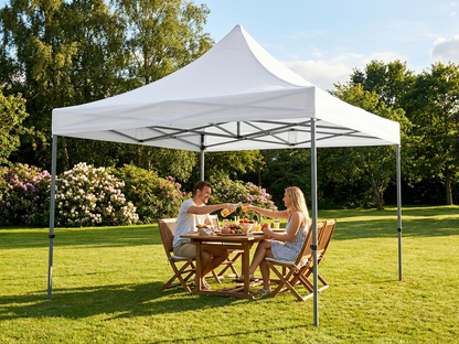 White pop-up gazebo with aluminium frame for outdoor events