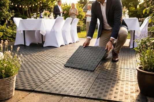 Anthracite recycled PE flooring for indoor and outdoor use - product detail