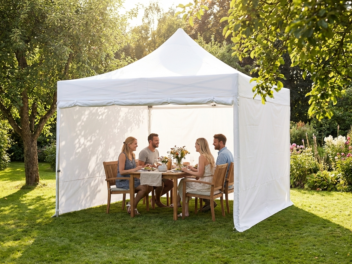 Pop up gazebo 4x4 m in white, heavy duty for outdoor events - product detail