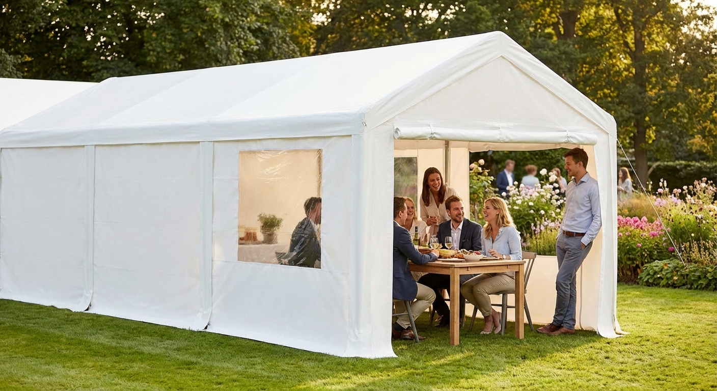 PVC CombiTent extension 2m white for outdoor events - product detail