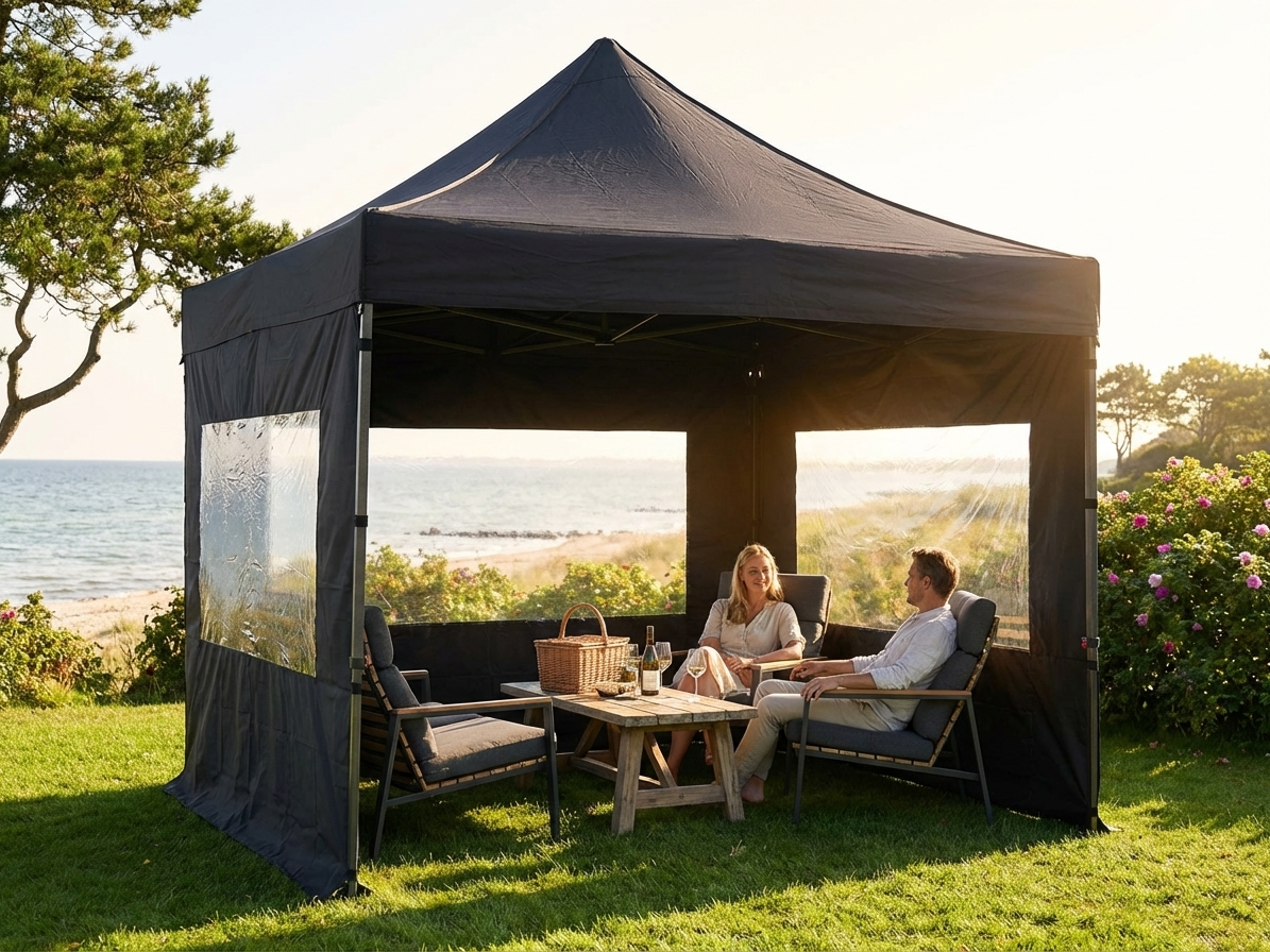 Black Pop Up Gazebo 3x3m with Steel Frame - product detail