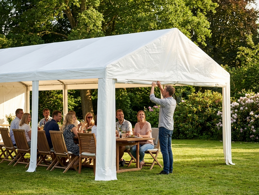 PVC roof cover end section, 7x4m white, for outdoor events