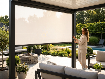 White sidewall screen for pergola gazebo - view 3