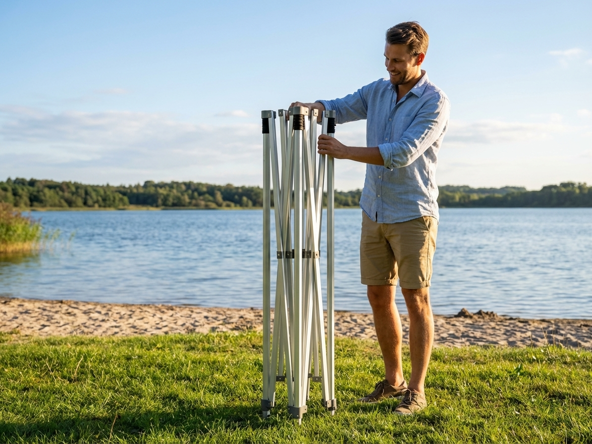 Aluminium gazebo frame 2.5x5m in silver, adjustable for outdoor use - view 3