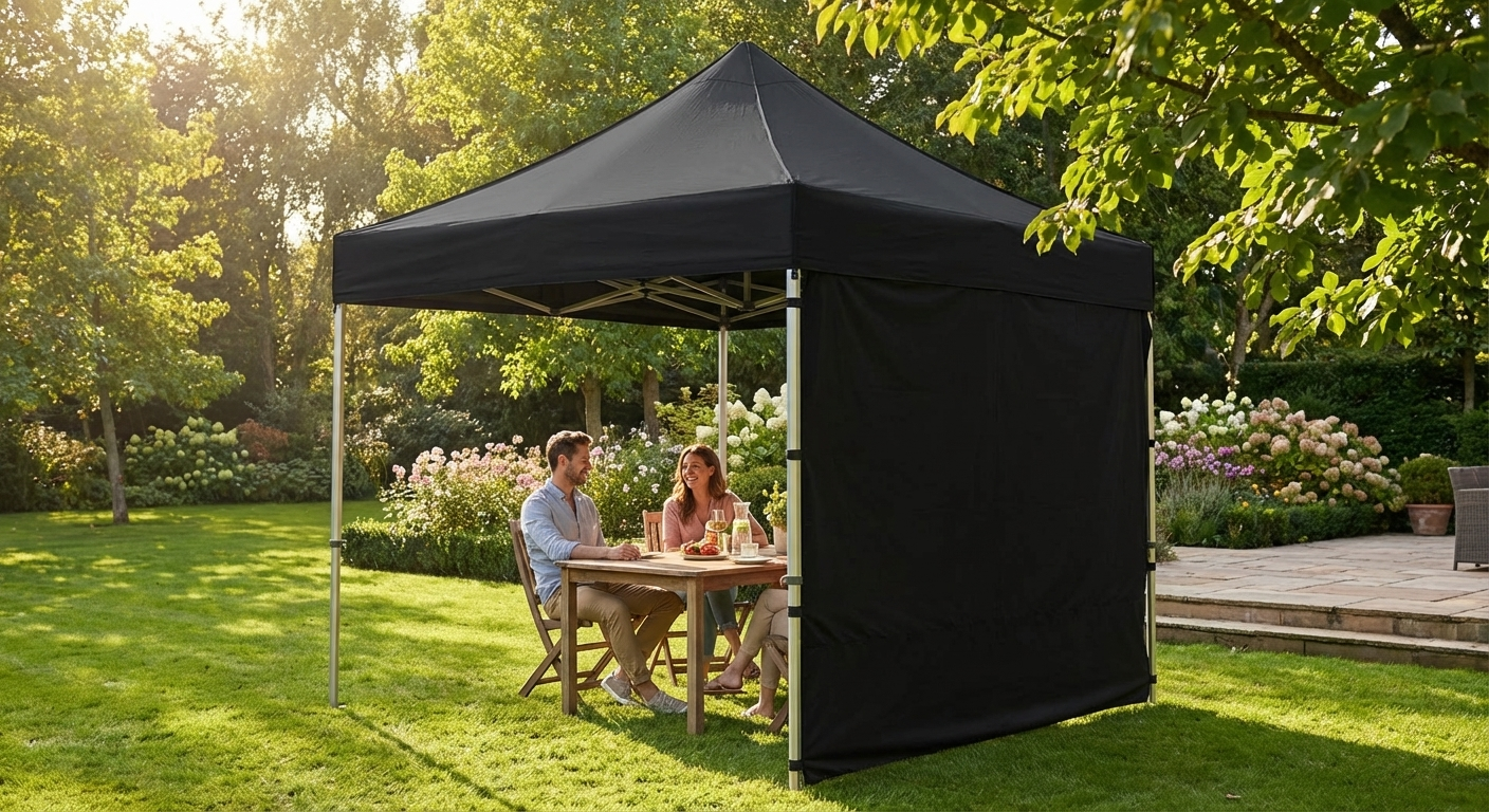 Black pop-up gazebo with aluminium frame for outdoor events - view 3
