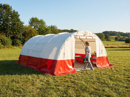 Inflatable medical tent in white and red, emergency shelter - product detail