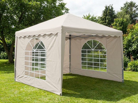 Sand coloured 3x3 m marquee for outdoor events - product detail