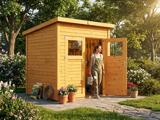 Wooden shed made of Nordic Spruce, perfect for domestic use - product detail