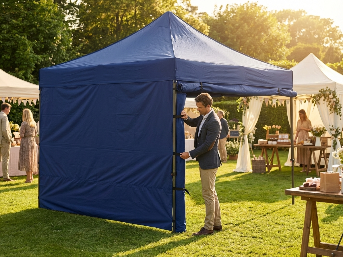 Dark blue gazebo sidewall, 3m, waterproof polyester PVC