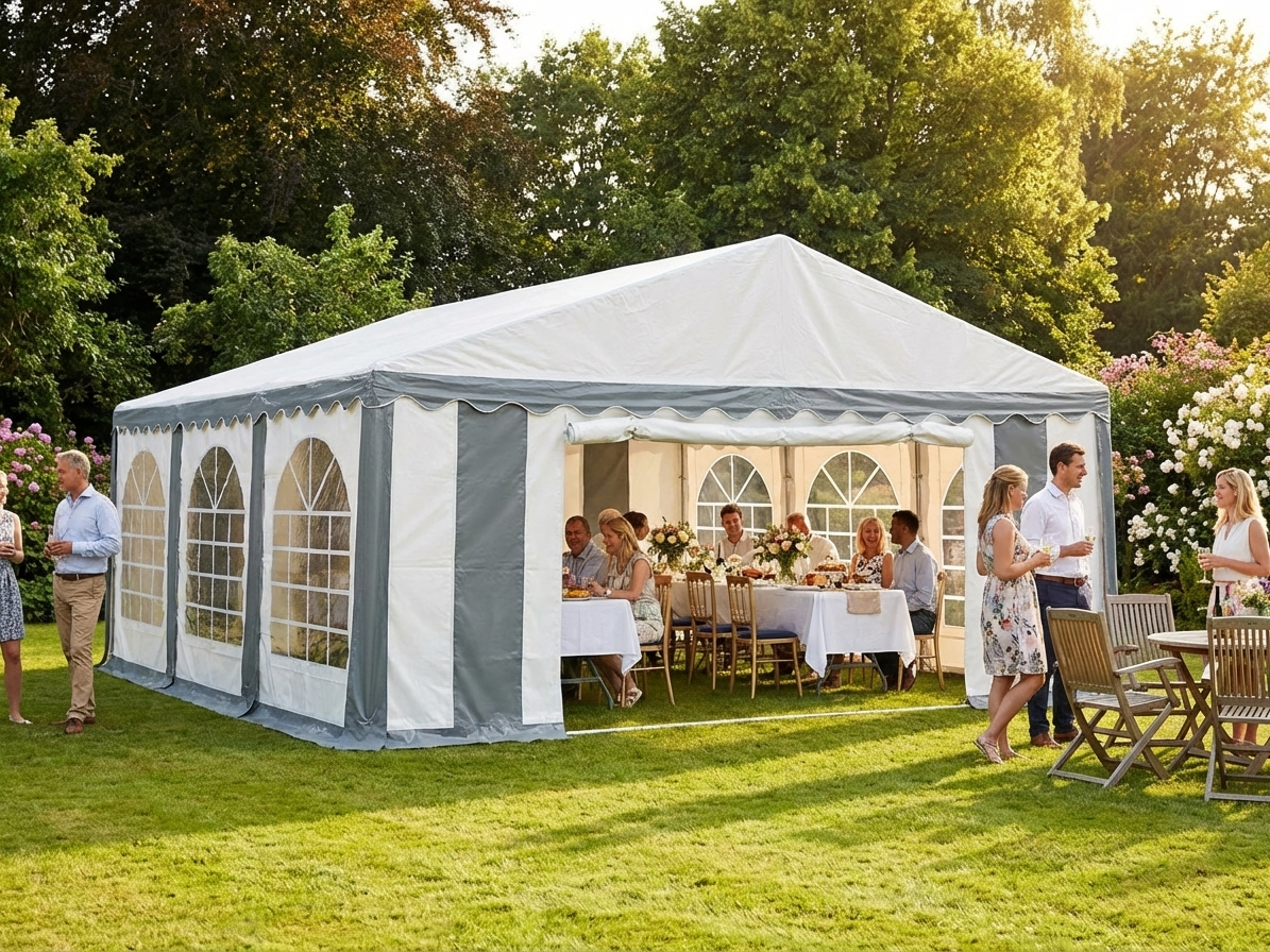 PVC Marquee 6x6m in Grey and White for Outdoor Events - product detail